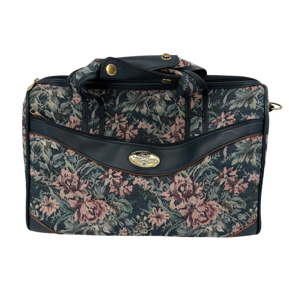 Frequent Traveler Carry On Bag Floral Tapestry Vintage Luggage Travel Boho